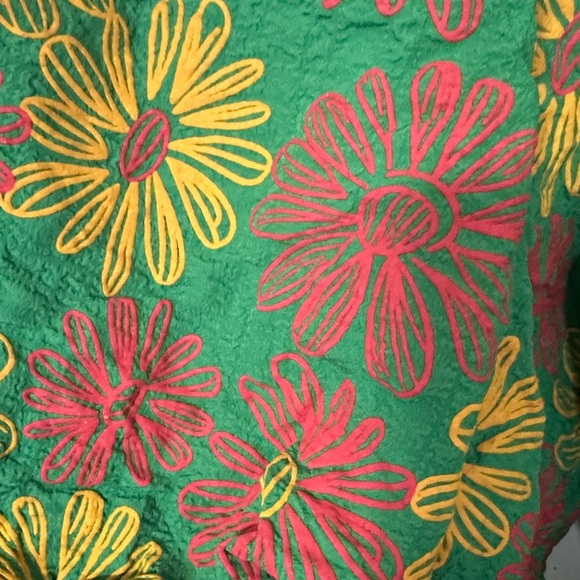 Green Blouse with Floral Sleeves - Picture 3 of 5